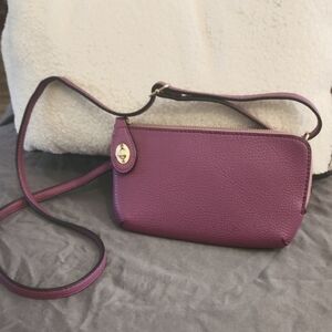 Purple Leather Crossbody Bag